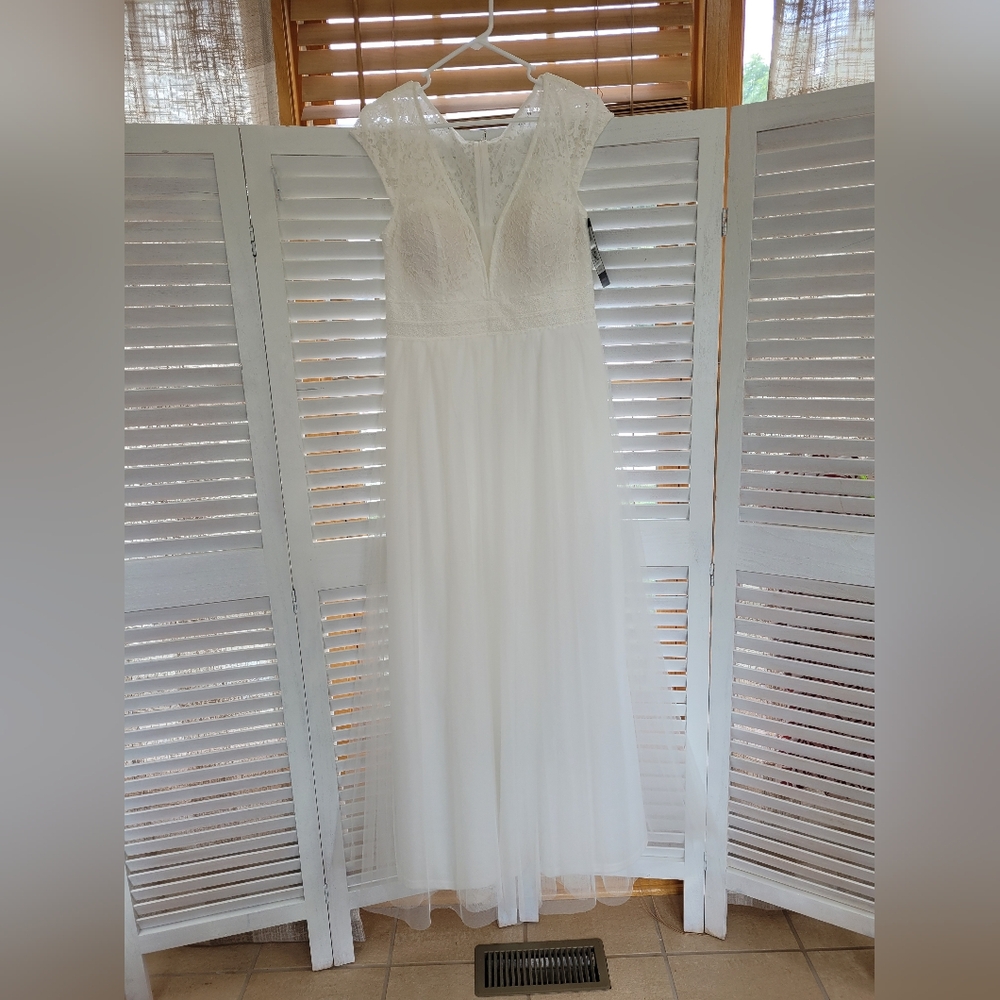 Ever Pretty Elegant Cap Sleeves Casual Applique Wedding Dress Size US 14 - Picture 10 of 10